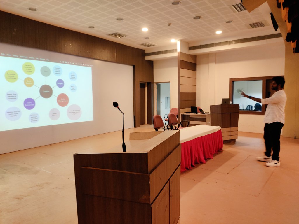 FlutterCbe's tweet image. Our first speaker @Gowtham_m_g is on stage to give you a roadmap for the flutter development journey
@JIT_Offl #fluttercbe #flutterdev @Nikkitagandhi