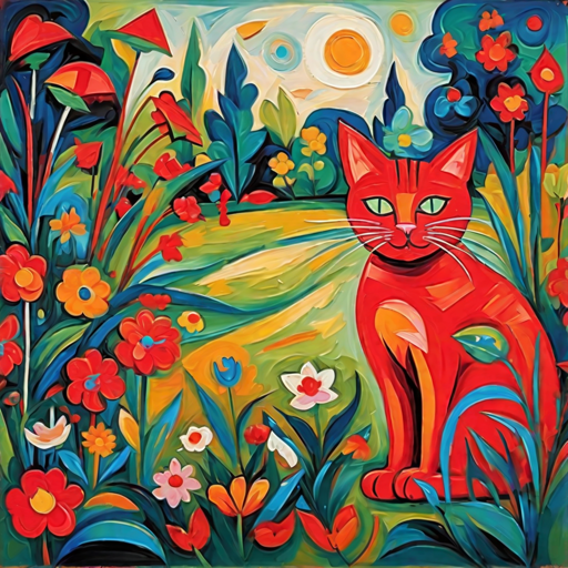 Guten Morgen!
Die rote Katze im Garten 🖼️
im Stil von Wassily Kandinsky 🎨
#AiGeneratedArt #Caturday #Expressionism #CatsInArt