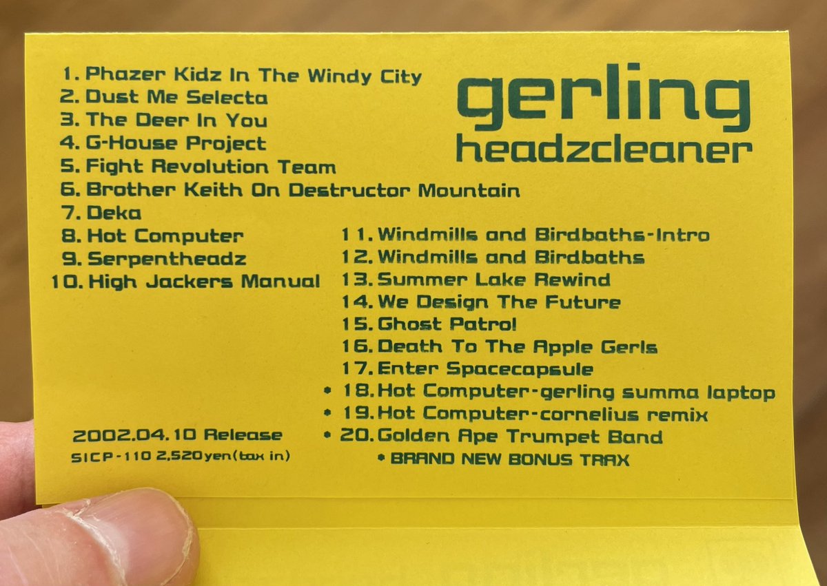#Gerling Headzcleaner (WYTCTS) on CASSETTE! 😮 Includes six bonus tracks. Appears to have been a Japan-only release. 🇯🇵