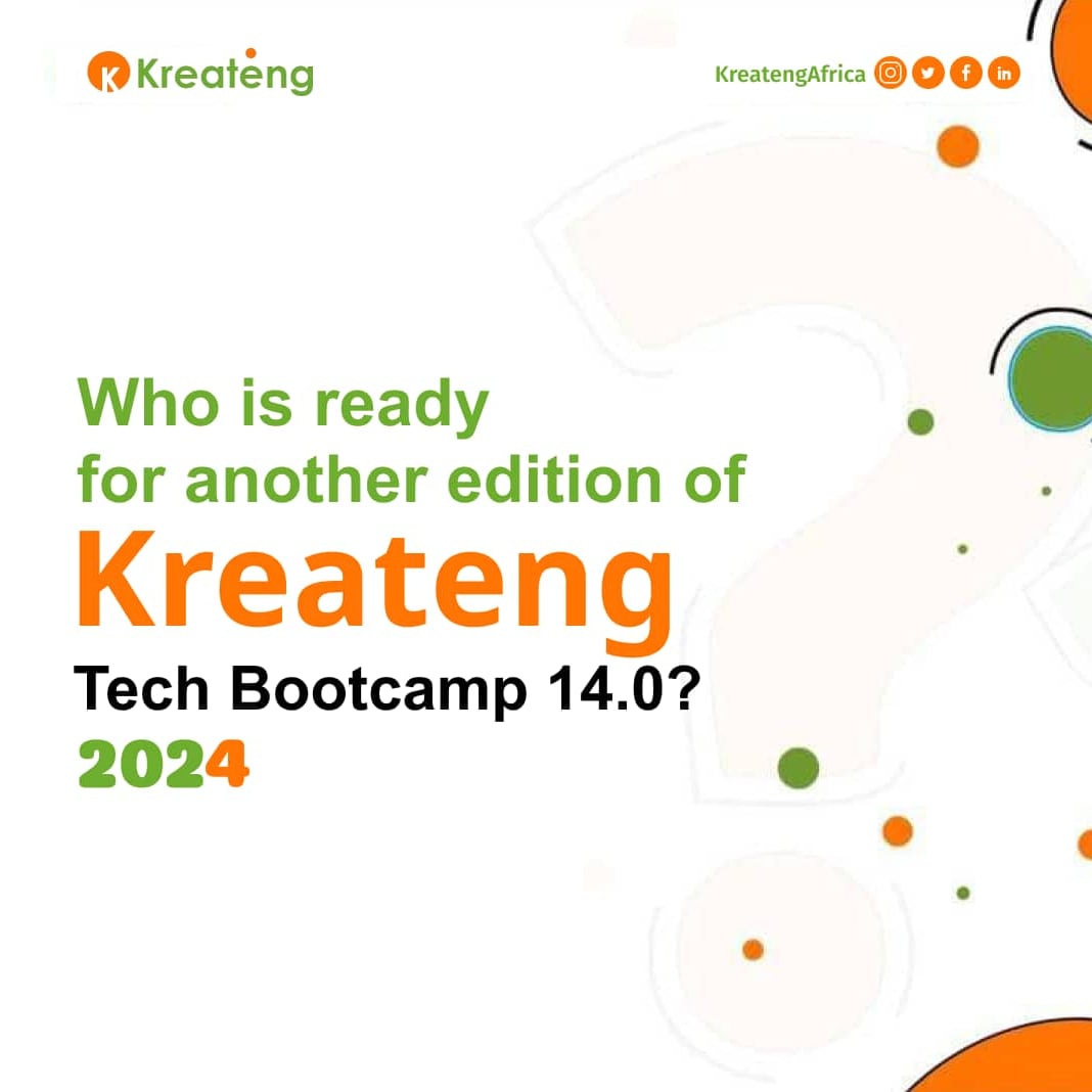 KreatengAfrica's tweet image. Dive into the world of innovation with Kreateng Tech Bootcamp 14.0 in 2024! Whether you&apos;re passionate about IT project management, digital marketing, graphics design, data science, or web development, our program is tailored just for you. Register Here; bit.ly/kreatengbootca…