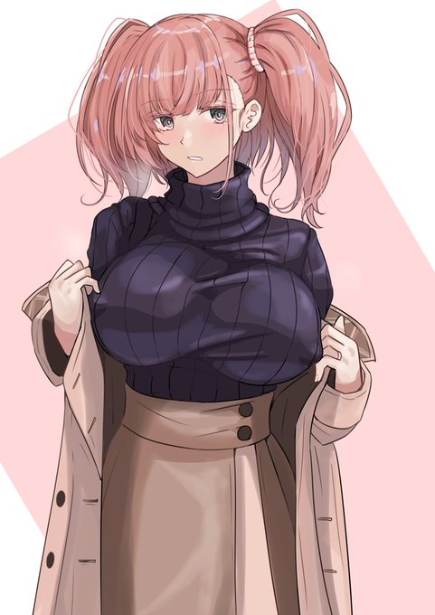 「large breasts ribbed sweater」 illustration images(Latest)