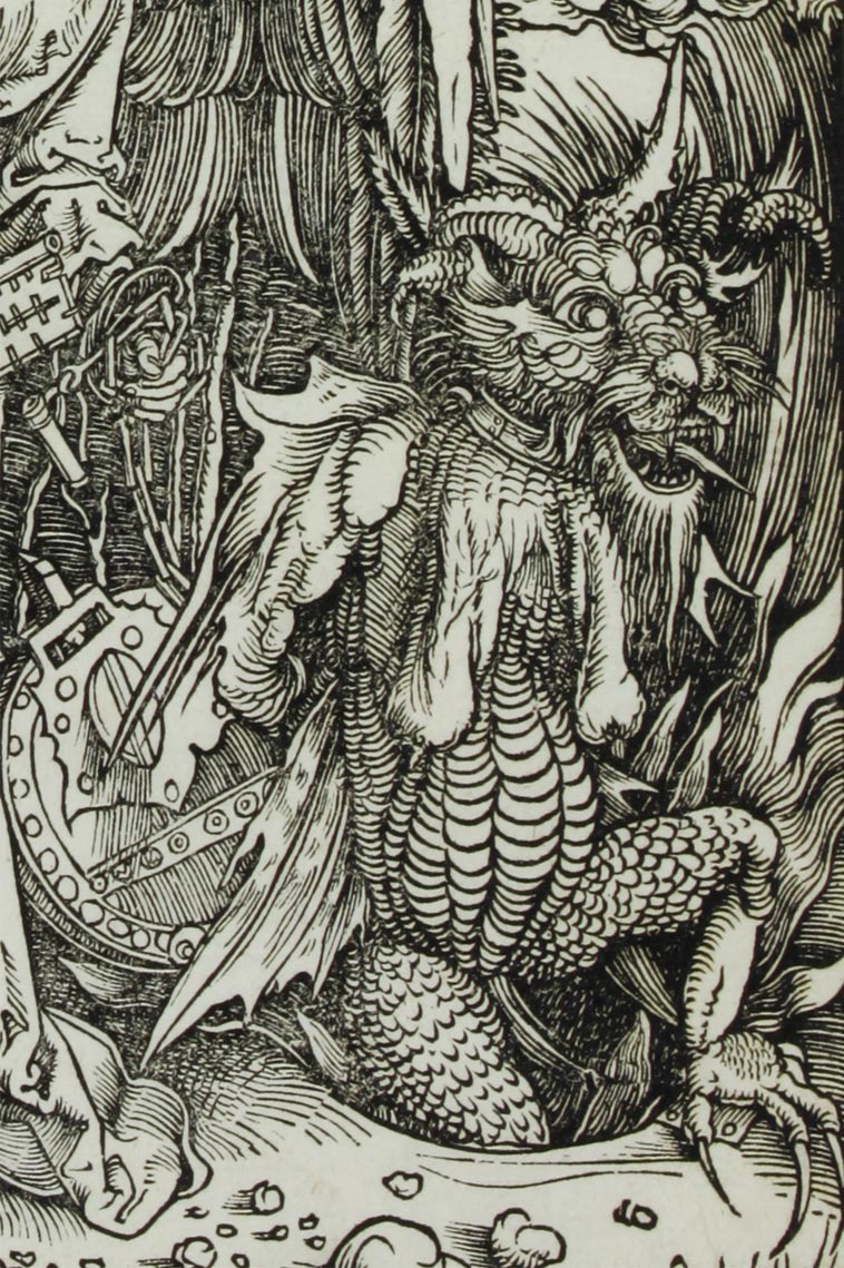 Heute beginnt im chinesischen Kalender das neue Jahr, das im Zeichen des Drachen steht! (Albrecht Dürer: Die Fesselung des Drachen und das Neue Jerusalem, Holzschnitt 1498)