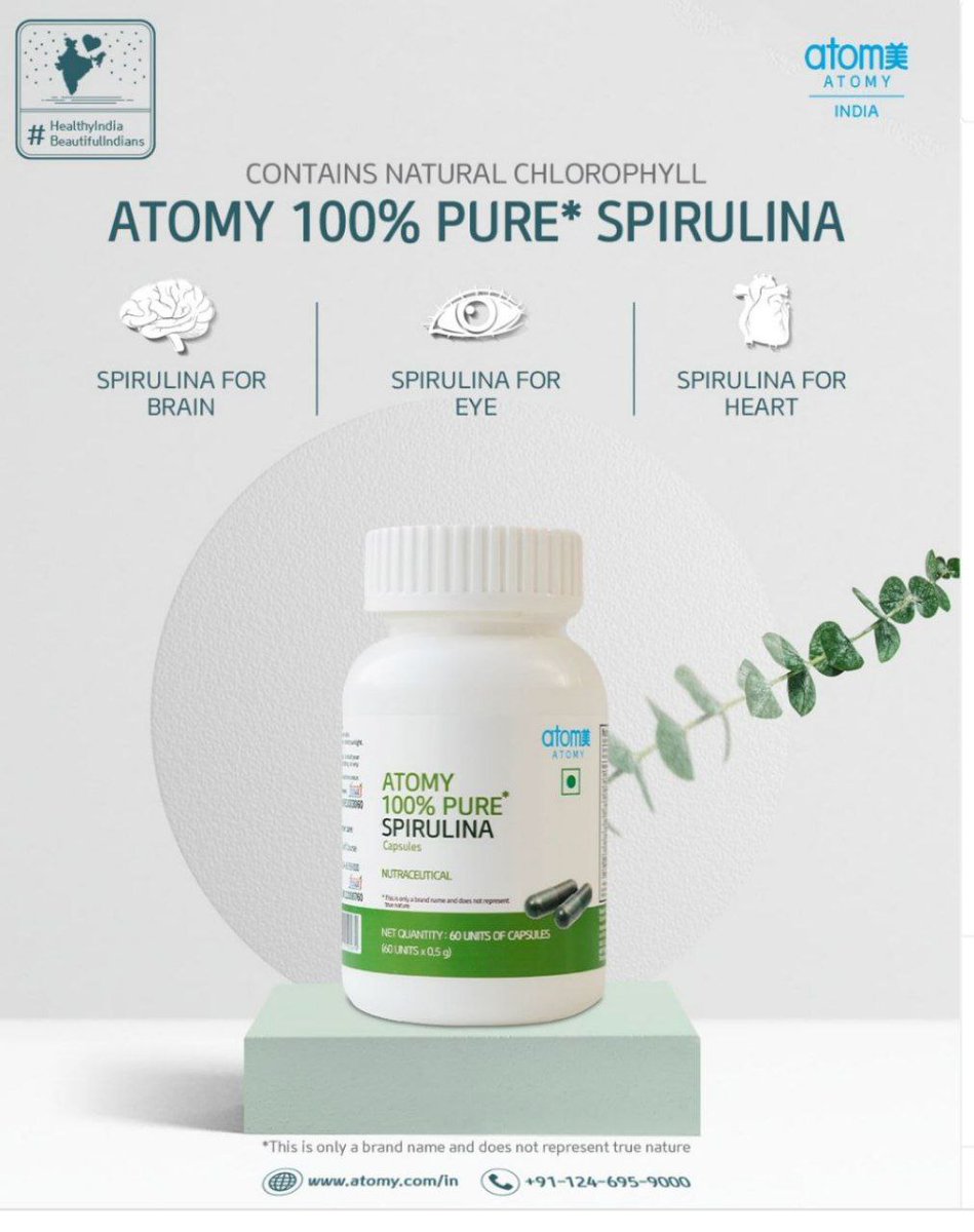 Experience the purity of Spirulina, enriched with natural chlorophyll for your health!

#atomyproducts #healthyindiabeautifulindians #smilewithatomy #atomy #atomyindia #india #spirulina #spirulinabenefits