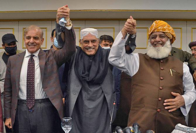 Interesting development in Pakistani politics! The formation of a coalition government by PMLN, PPP, MQM, and JUIF is sure to shake up the political landscape. What are your thoughts on this unexpected alliance and its potential impact on the country's future? #PakistaniPolitics