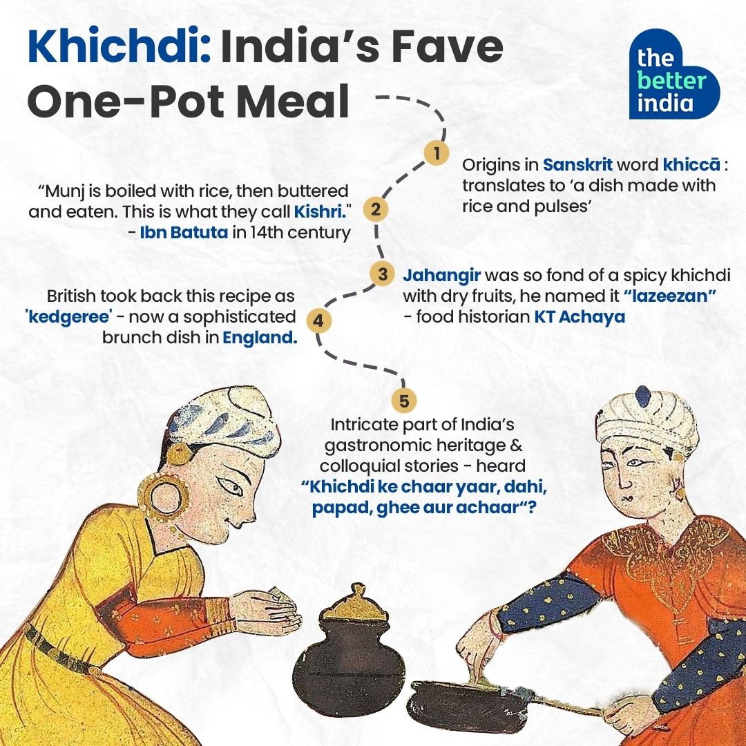 Historian Mohsina Mukadam said, 'Khichdi is one of the most ancient foods in India, yet one that has hardly changed.' Originating from the Sanskrit word khiccā, it translates to a dish made with rice and pulses.

#worldpulsesday #Khichdi #IndianFood #Ancient #FoodHistory