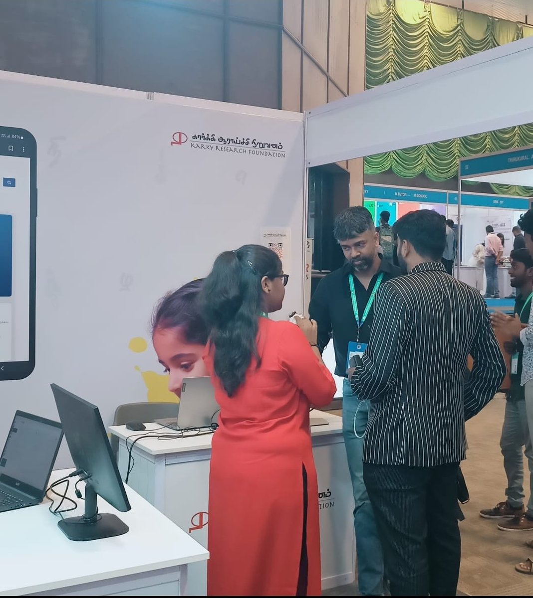 KaReFoIndia's tweet image. A sneak peek into the future of language technology.
Capturing moments at the @KaReFoIndia stall, where founder Mr. @madhankarky engages with the public at the #KaniTamil24 conference. 🌐✨
#LanguageLearning #LanguageTech #AIinTamil.