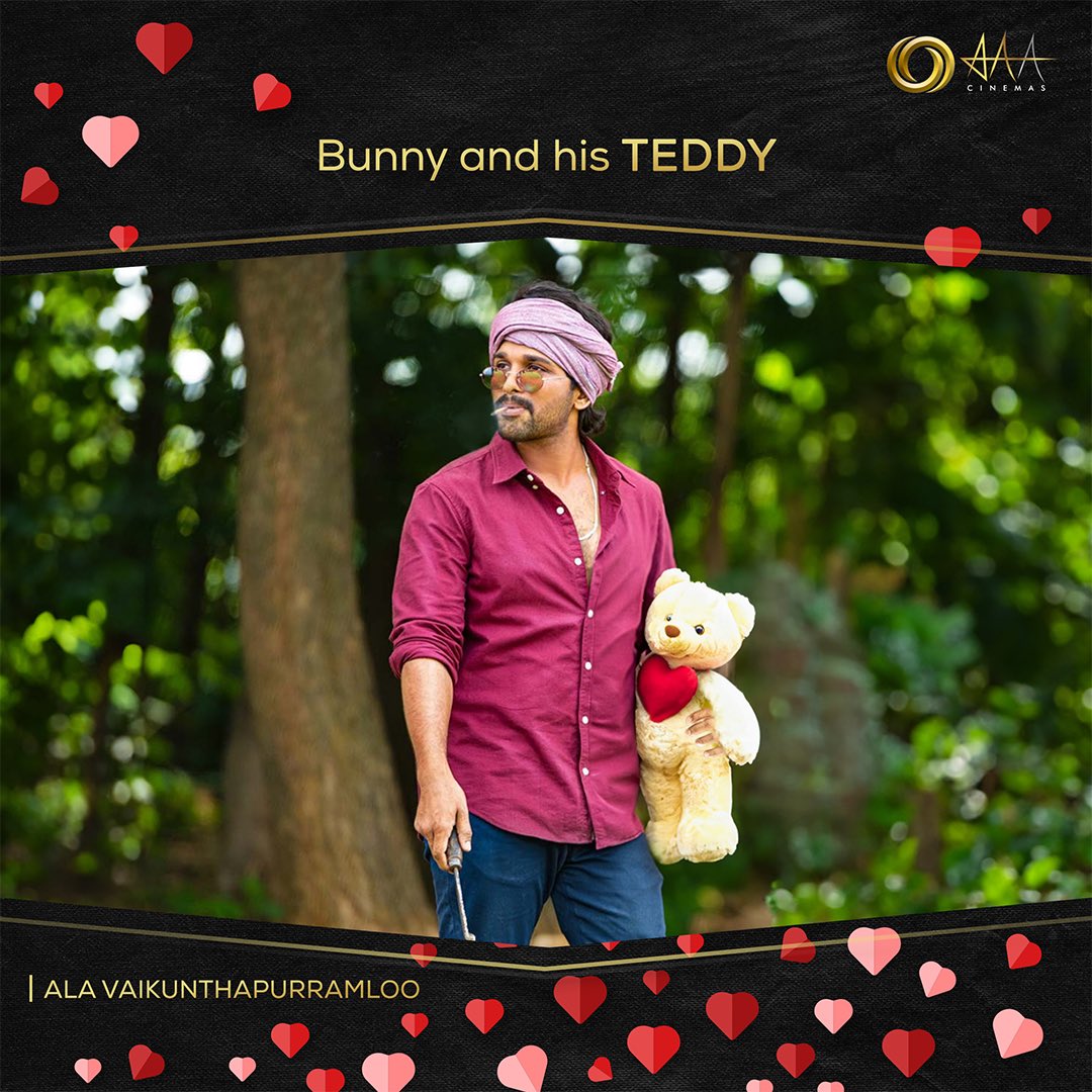 Bantu and his (Teddy) Bear are here to celebrate in style! 

Happy #teddyday Day everyone🧸 

#alluarjun #alavaikunthapurramloo #aaacinemas