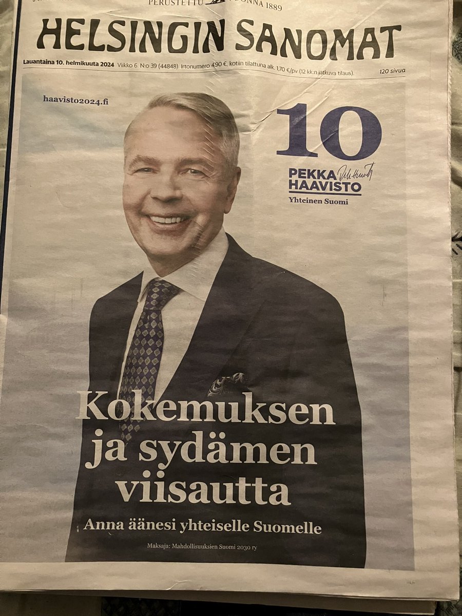 Tämä aamu lähti kivasti käyntiin 💚 #haavisto #haavisto2024 
#hesari