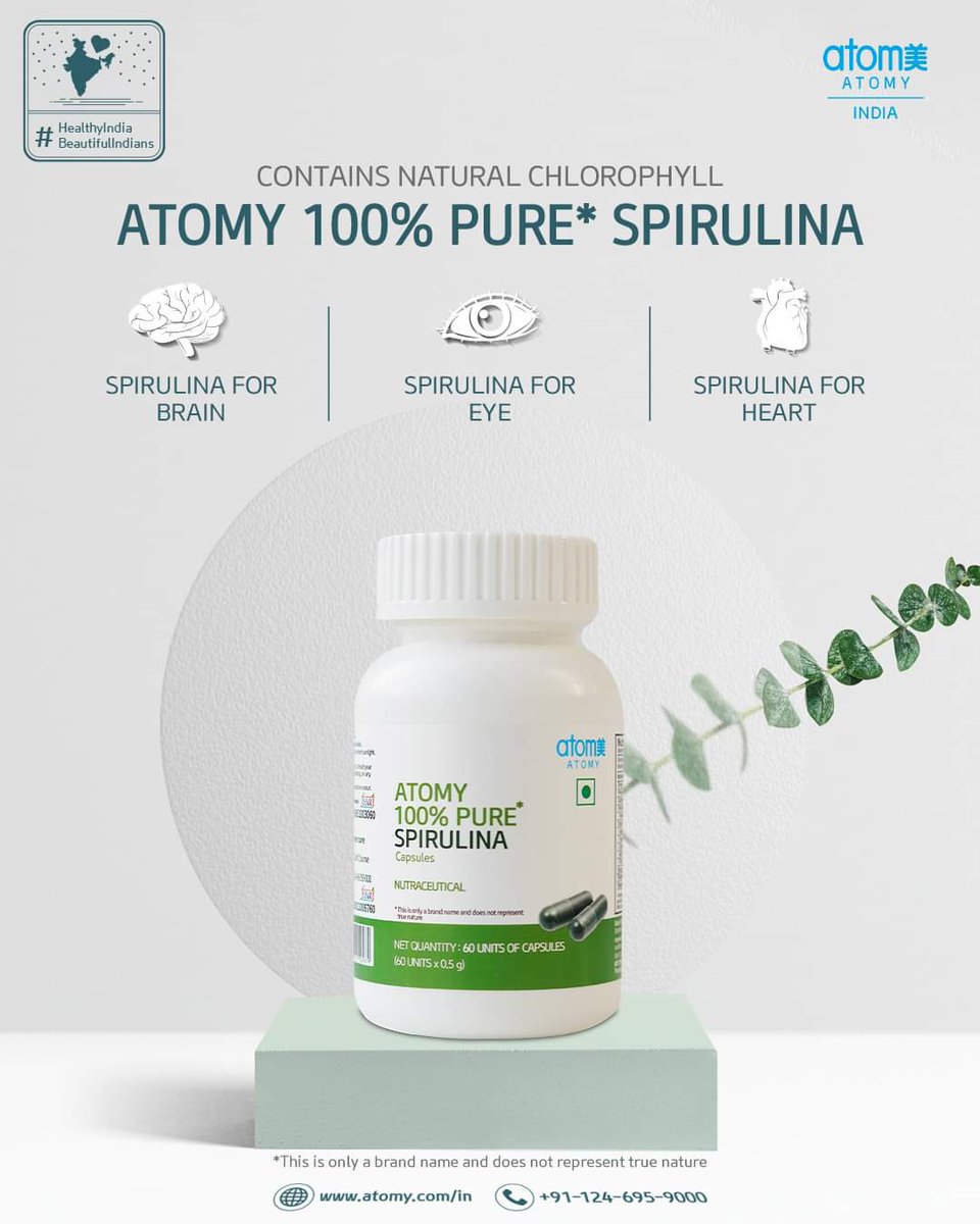 Experience the purity of Spirulina, enriched with natural chlorophyll for your health!

 #atomyproducts #healthyindiabeautifulindians #smilewithatomy #atomy #atomyindia #india #spirulina #spirulinabenefits