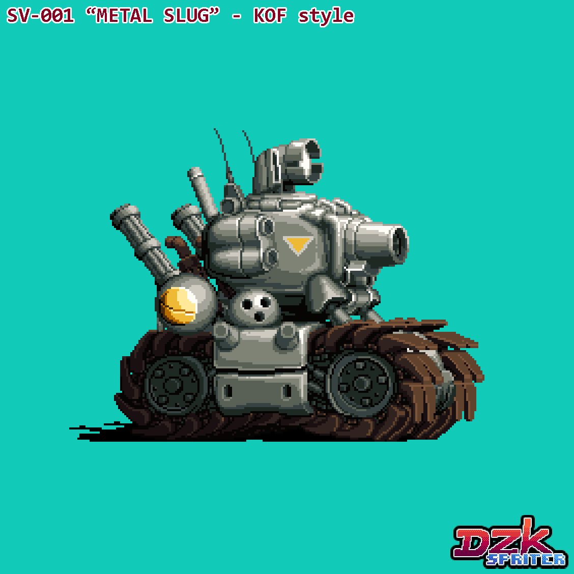 SV-001 'Metal Slug'. 

It's MY VERSION, cuz NGBC was so ugly that doesn't count). 
this was a real challenge, i cant wait to animate this big boy in 8 frames and using only 16 colors

 #MetalSlug #メタルスラッグ #MSA #KOF #thekingoffighters #NeoGeo #videogames #pixelart #sprites