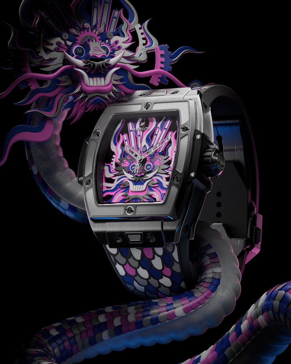 #Hublot celebrates the Year of the Dragon with the new Spirit of Big Bang Titanium Dragon created in collaboration with Chinese artist Chen Fenwan. #HublotLovesArt bit.ly/49ajVUb