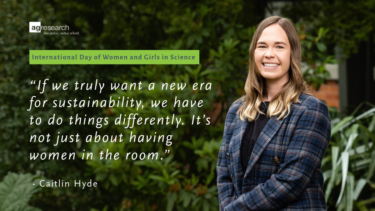 AgResearch (@agresearchnews) on Twitter photo It's International Day of Women and Girls in Science, and our early career rising star <a href="/CaitlinHyde_/">Caitlin Hyde</a> gave her thoughts on this year's theme: "If we truly want a new era for sustainability, we have to do things differently. It’s not just about having women in the room" ..... /2 It's International Day of Women and Girls in Science, and our early career rising star <a href="/CaitlinHyde_/">Caitlin Hyde</a> gave her thoughts on this year's theme: "If we truly want a new era for sustainability, we have to do things differently. It’s not just about having women in the room" ..... /2