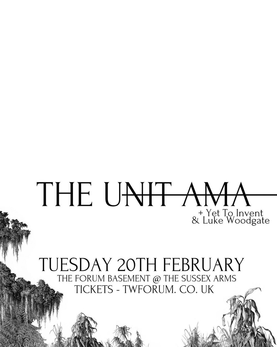 We’ll be heading to our favourite local boozer @TWSussexArms to open up for @Unit_Ama on the 20th Feb, downstairs in the @twforum basement! Tickets 🎫 are an absolute steal at 7 notes 🤩 twforum.co.uk/events/2024-02…