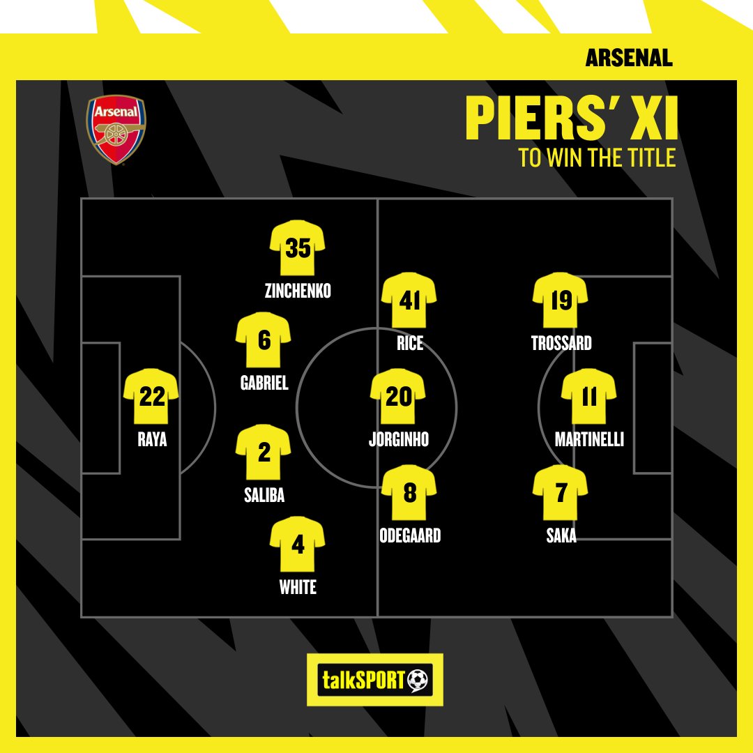 Given Arteta's refusal to deal with our striker problem, here's my starting Arsenal XI to win the League this season. Martinelli centre-forward (as happened with Thierry) Trossard left wing, Jorginho/Rice/Odegaard midfield dream team, Jesus & Havertz benched. Thoughts, Gooners?