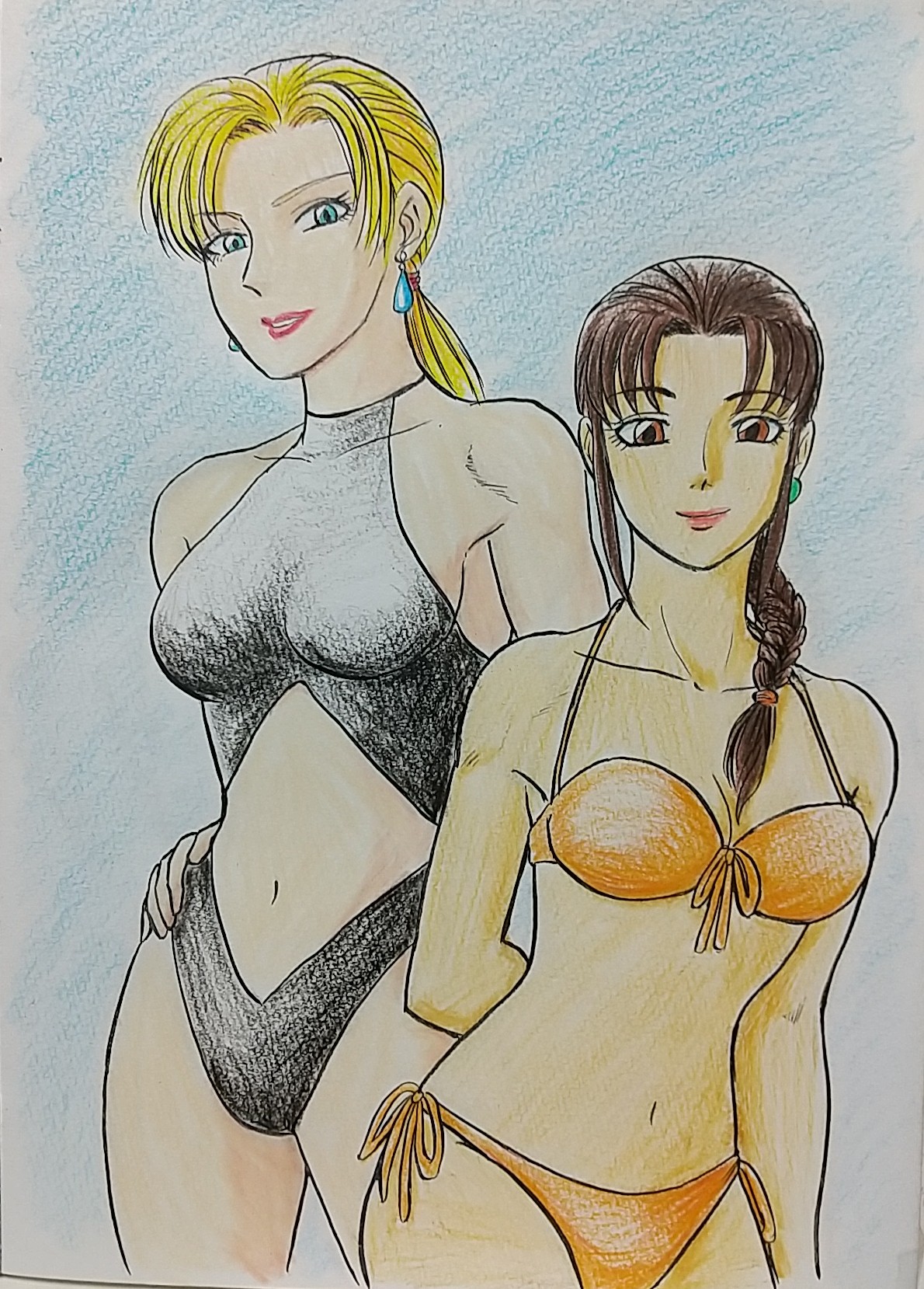 アニメ風手描き水着イラスト ひざか@skeb受付中＆お仕事募集中 on X: 