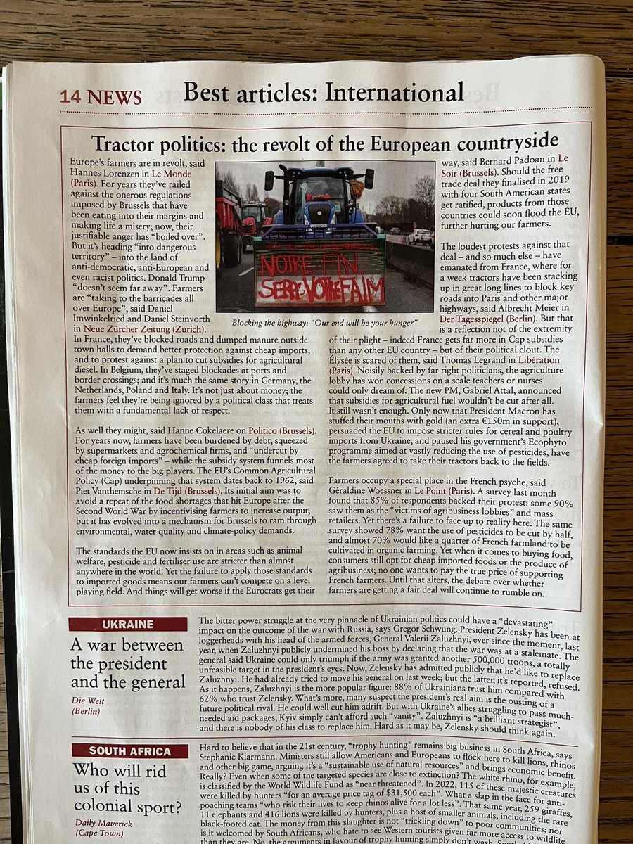 adambedders's tweet image. If you have been following the farmer protests in Europe (and burgeoning UK movements) you might find these international insights of interest in The Week this week. Also shows that the ‘mainstream media’ are indeed covering these issues, and in depth too.