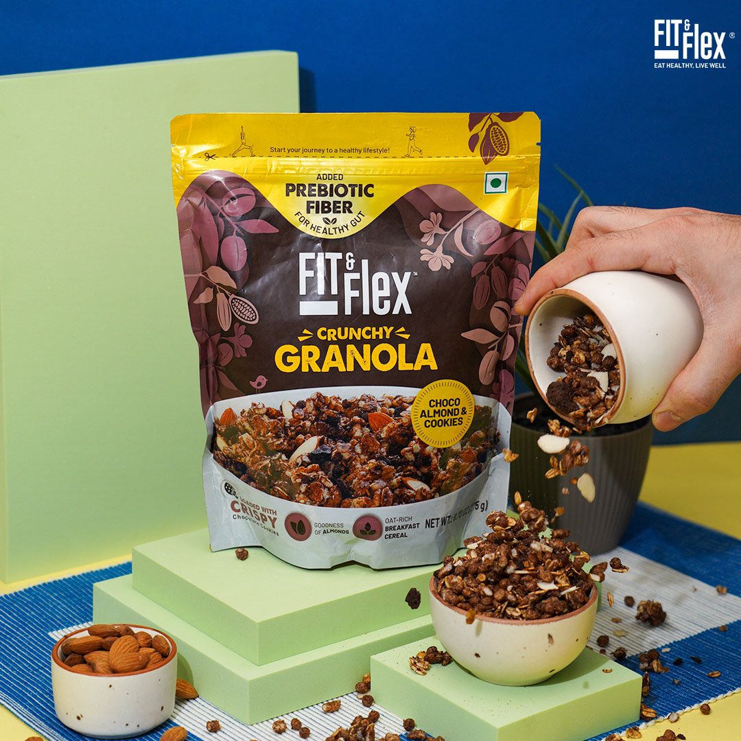 Drop some granola in a bowl to drop some kilos from your body! 

🛒Shop now: fitandflex.in 

#FitandFlex #CrunchyGranola #happiness #chocoalmond #chocolate #chocolate #delicious #quick #quickmeals #tastyfood #fiber #prebioticfibre #protein #fiber #crunchy #mouthwatering