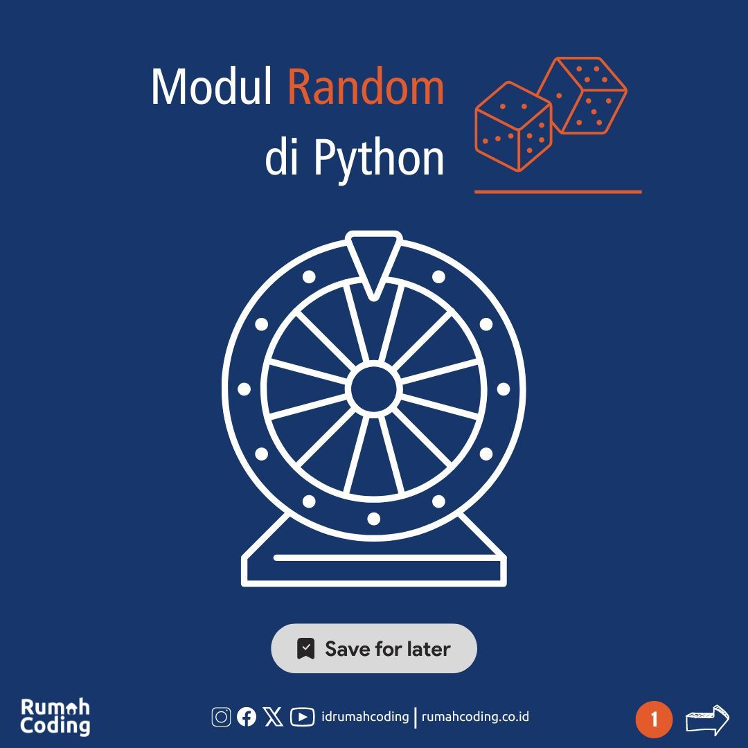 idrumahcoding's tweet image. Seringkali kita butuh untuk men-generate angka acak. Di Python ada sebuah modul yang cukup powerful untuk men-generate angka acak, yaitu modul Random. #coding #codingtips #python #PythonRandom #CodingMagic #RandomizationMastery