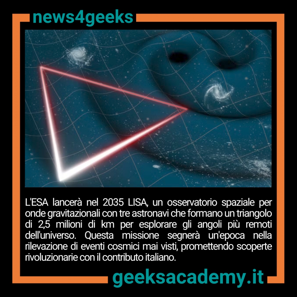 #geeksacademy #StayGeek!
#ESA #LISA #OndeGravitazionali #astronavi