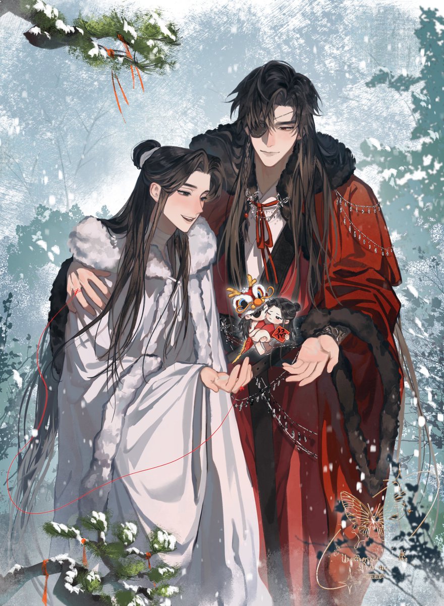 string string of fate long hair multiple boys eyepatch 2boys chinese clothes  illustration images