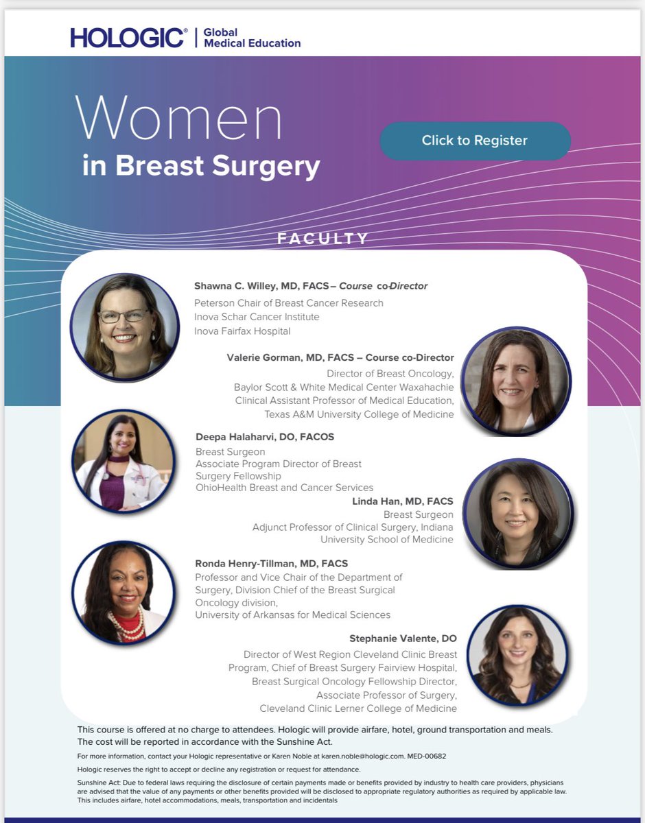 Excited to share the stage today with these successful women to discuss leadership and oncoplastic breast surgery! @SCWilley Valerie Gorman @DeepaDhalaharvi Linda Han and Ronda HenryTillman Thanks to @Hologic for supporting physician education and women in surgery.