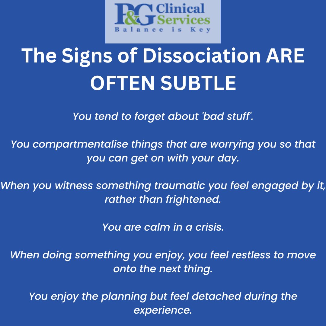 If you still find yourself at a loss or are unsure how to recognize dissociation, you may want to consider working with a mental health professional who can help guide you #pgclinical  #healthprofessional #mentalhealthprofessional