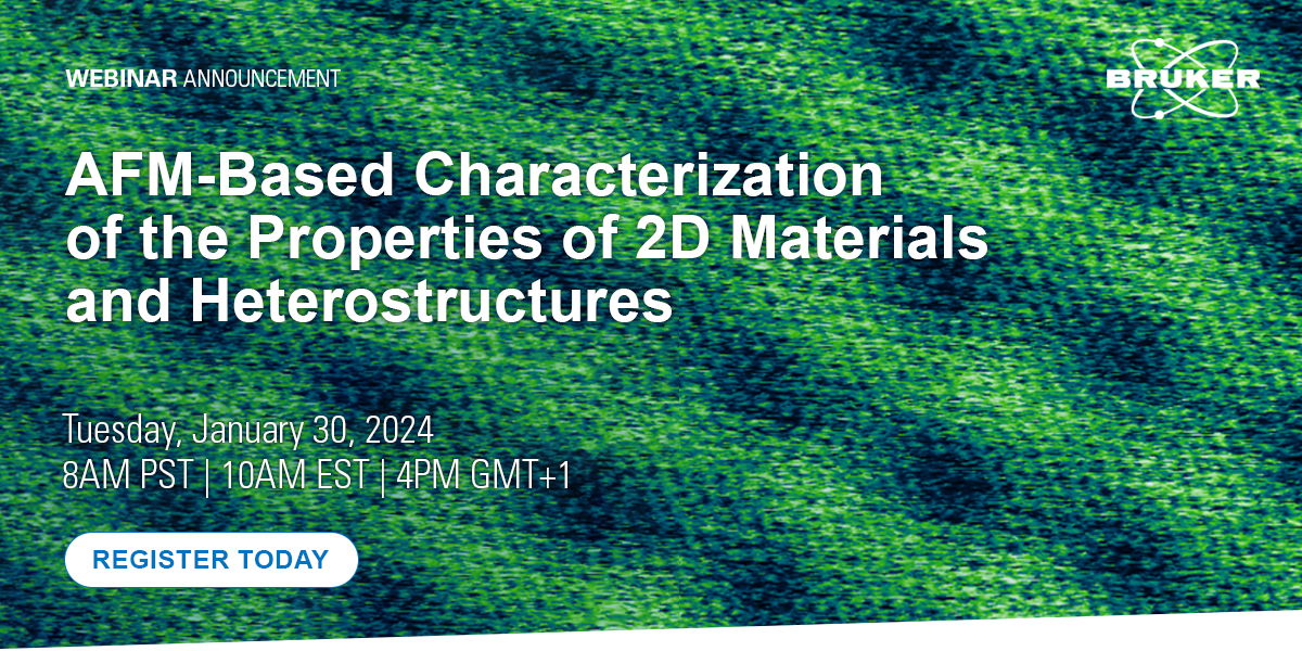 BrukerNano's tweet image. 🚨 Don&apos;t miss our first #AFM webinar of the year 🚨

Learn how we can better understand 2D materials using scanning probe microscopy methods like atomic force microscopy and scanning tunneling microscopy.
Register: goto.bruker.com/3u8oJKJ

#materialscience #materialtesting