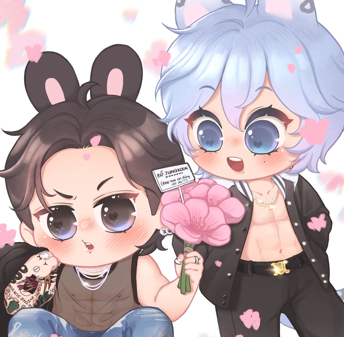 🐰🌸🌸🐻 . #taekook #kookv #국뷔 #태국 #グクテテ