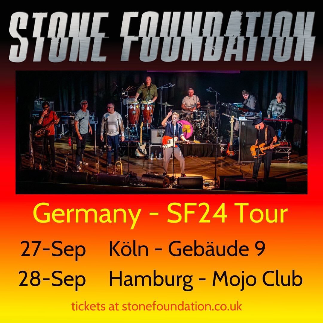 Germany we’re coming back for two very special dates in 2024. We’ll also have our good friend Mick Talbot on keyboard duty along with SF keys man Ian Arnold.
Grab your tickets for <a href="/Gebaeude9/">Gebäude 9</a> Cologne &amp; <a href="/mojo_club/">mojo club</a> Hamburg at stonefoundation.co.uk (link in bio)

#cologne #hamburg