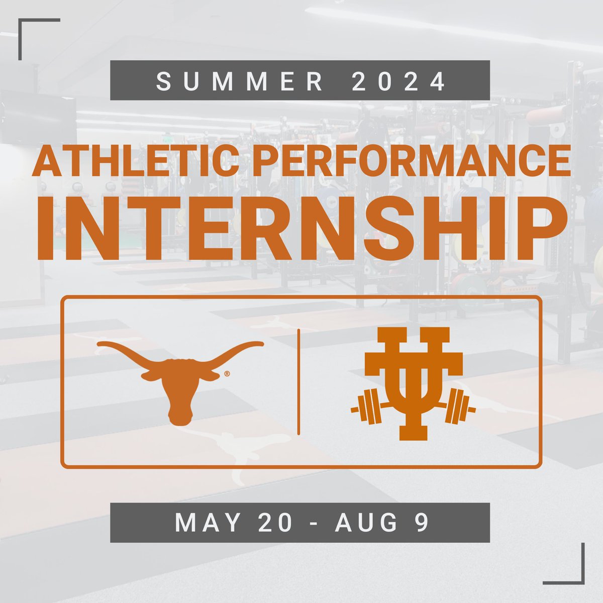 Texas Athletic Performance (@texasap) on Twitter photo Summer Internship 2024
📆 May 20 - Aug 9
📧 Michael.Hanson@athletics.utexas.edu
📑 Cover Letter, Resume, References
🎯 Bridge training theory & practice
🎯 Improve interpersonal skills
🎯 Explore collegiate coaching Summer Internship 2024
📆 May 20 - Aug 9
📧 Michael.Hanson@athletics.utexas.edu
📑 Cover Letter, Resume, References
🎯 Bridge training theory & practice
🎯 Improve interpersonal skills
🎯 Explore collegiate coaching