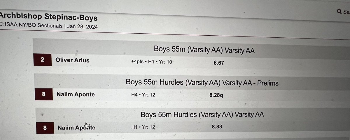 Great Job Oliver Arius &amp; Naiim Aponte in 55m  &amp; 55m hurdles