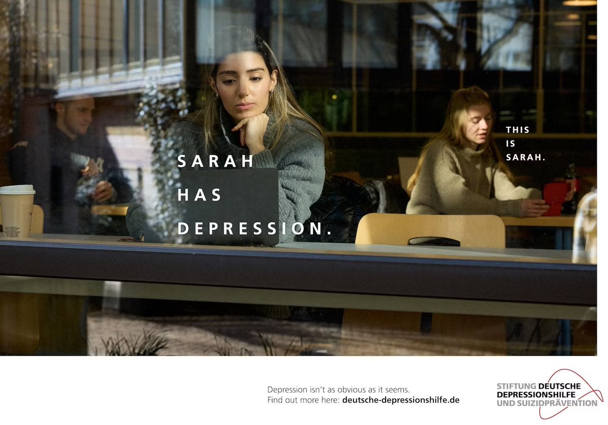 'depression isn't as obvious as it seems.'   by Grabarz & Partner for the Deutsche Depressionshilfe campaign creativereview.co.uk/grabarz-partne…