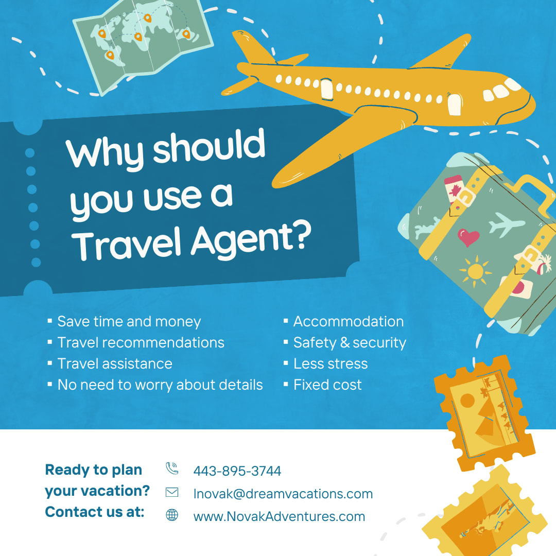 Travel agents are the gatekeepers to insider knowledge and hidden gems. They can recommend unique experiences, local restaurants, and off-the-beaten-path attractions that will make your trip truly exceptional.
NovakAdventures.com 
#UseATravelAgent #Travel  #TravelMoreIn24