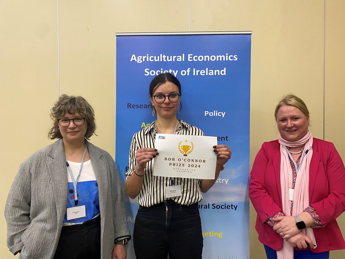 Agricultural Economics Society of Ireland (@ageconsoc_irl) on Twitter photo Congratulations to @Teagasc Walsh Scholars for successful presentations at our Early Career Day. <a href="/Marie_M_14/">Marie Merlo</a> wins the Bob O'Connor prize for best discussion paper. <a href="/UnaSinnott/">Úna Sinnott</a> wins the prize for best standard paper 👏 <a href="/Erin_S_Sherry/">Erin Sherry</a> and <a href="/FionaThorne6/">Fiona Thorne</a> presented the prizes 🏆 Congratulations to @Teagasc Walsh Scholars for successful presentations at our Early Career Day. <a href="/Marie_M_14/">Marie Merlo</a> wins the Bob O'Connor prize for best discussion paper. <a href="/UnaSinnott/">Úna Sinnott</a> wins the prize for best standard paper 👏 <a href="/Erin_S_Sherry/">Erin Sherry</a> and <a href="/FionaThorne6/">Fiona Thorne</a> presented the prizes 🏆