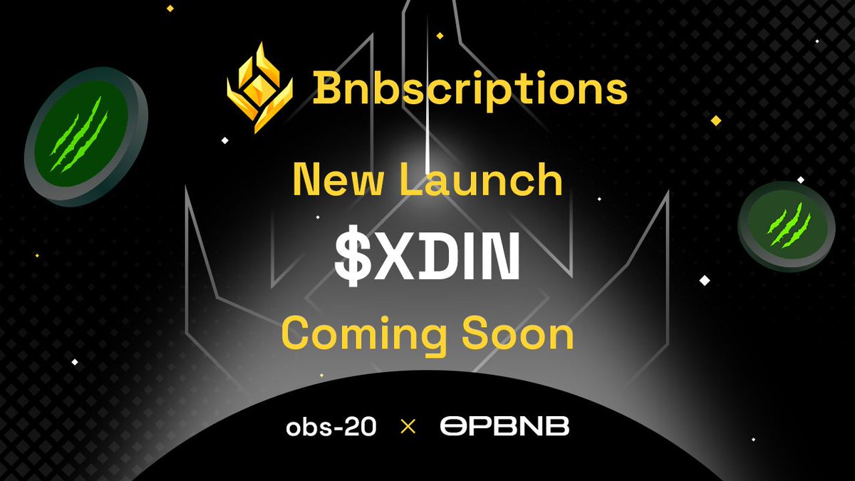 OpbnbsMarket's tweet photo. We’re thrilled to announce the new launch inscription project @_XDIN3_

$XDIN is dedicated to creating a feature-rich and interactive ecosystem, focusing on enhancing the real-world utility and market influence of #opBNB inscriptions. https://t.co/iWrBBFkRnG