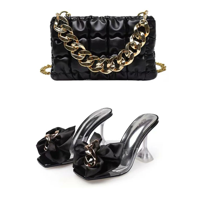 Rupertbrook47's tweet photo. Top On Sale Product Recommendations!;2023 New Style Designer Luxury Ladies Slippers Shoes Bag Set High Quality Women Pumps Chain Sandals Shoes Purse Set Black Heels;Original price: PKR 8387.94;Now price: PKR 7968.40;Click&amp;Buy: https://t.co/FenaKJchWC https://t.co/1F2OO4LftI