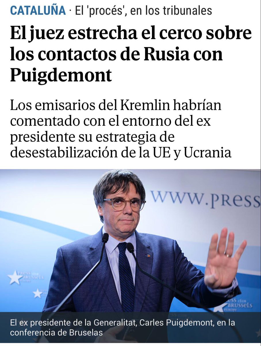Cualquier Gobierno europeo estaría interesado en que se investigara hasta el final la relación de ciudadanos de su país con Rusia para delinquir y debilitar la democracia. 

El de España, en cambio, trabaja para que Puigdemont y sus secuaces se libren de cualquier