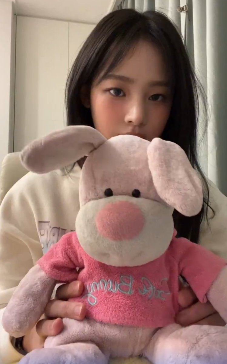 minji with a minjiplushie