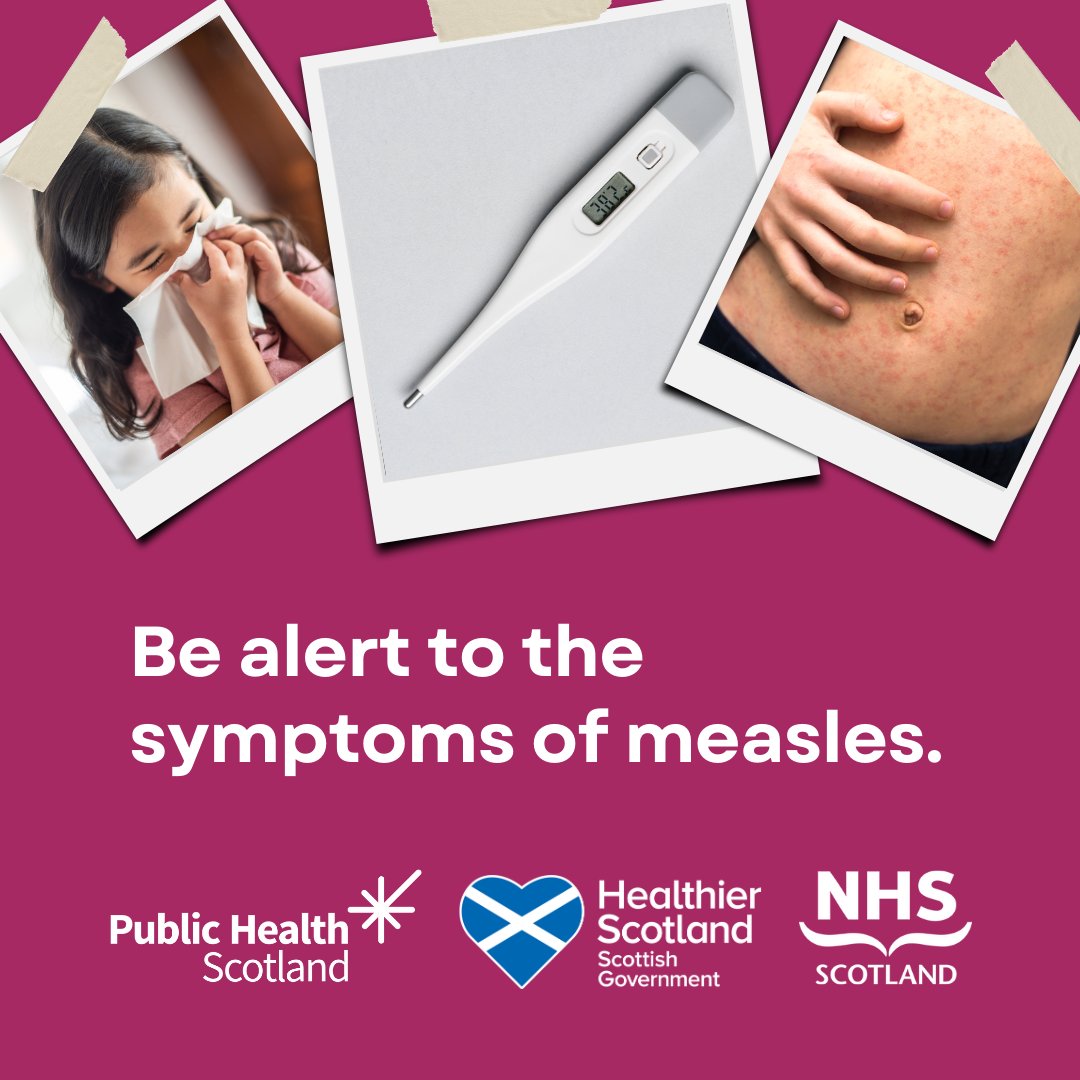 Cases of measles are on the rise.  So, it's important to be aware of the symptoms.  Find out about the signs and what to do if you think you or your child has measles at nhsinform.scot/MMRagainstMeas… #MMRAgainstMeasles