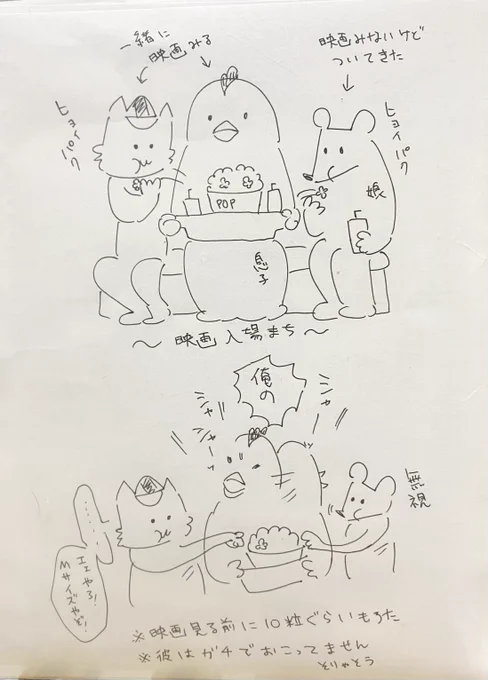 ちょっと前に親子で映画見に行った時の日記漫画です 