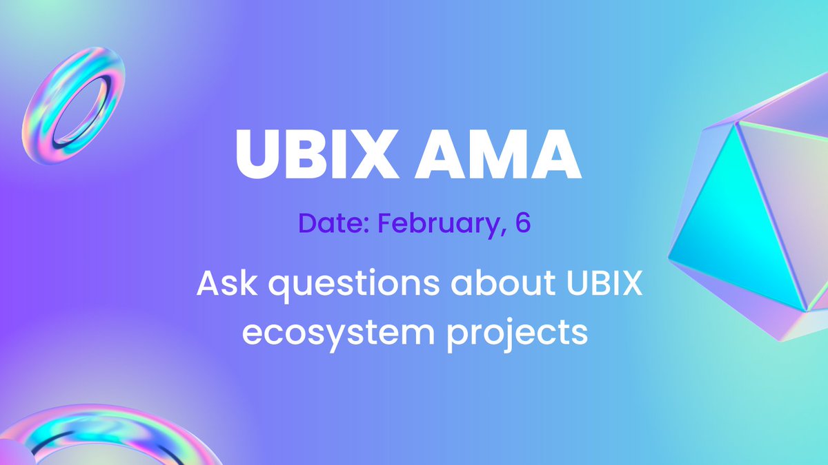 UBIX_Network's tweet photo. 🚀UBIX AMA Announcement🚀

Hey everyone, it's been a while! 😊

We're excited to announce that following the launch of Ubixpay, we're hosting a major UBIX AMA session. We know you have many questions about our ongoing projects and future plans🌟

Where to submit your questions? Please fill out the form provided 👉 https://t.co/leYb7cbQno

⏰ Date: February 6th
📍Location and time will be announced later
