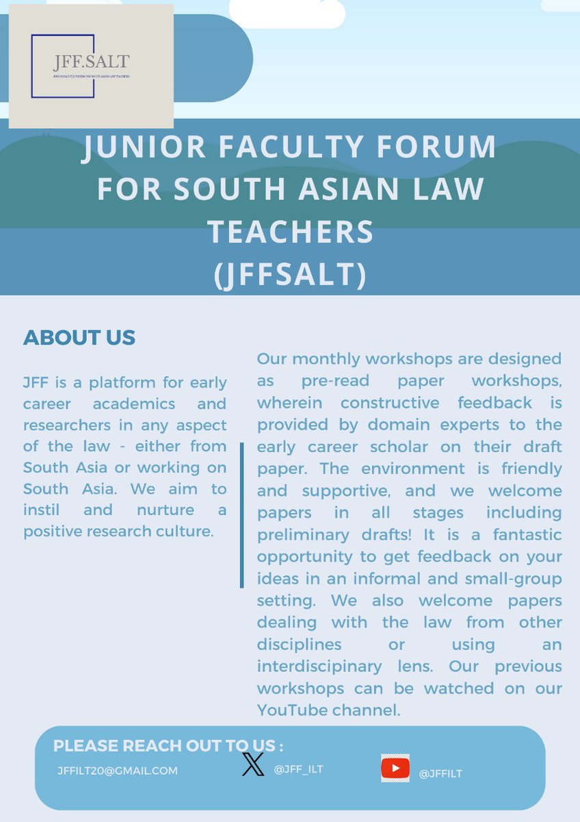 Junior Faculty Forum for South Asian Law Teachers tweet media