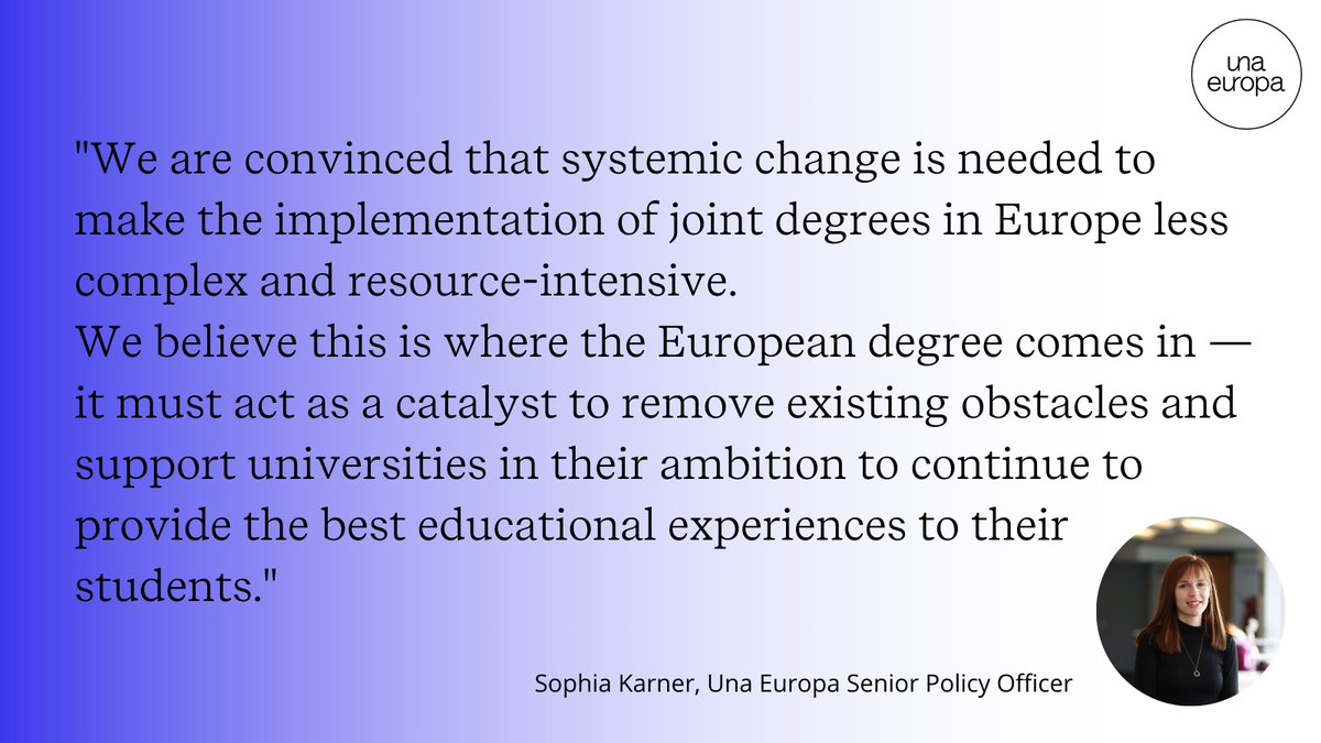 Una_Europa (@una_europa) on Twitter photo 📢As <a href="/EU_Commission/">European Commission</a> invites Europe to submit feedback on their plans for the #EuropeanDegree, Snr Policy Officer <a href="/sophia_karner/">Sophia Karner</a> shares insights from creating our Joint BA in #EuropeanStudies & the ED-AFFICHE project, coordinated by <a href="/Una_Europa/">Una_Europa</a>
Read more below (€)⤵️ 📢As <a href="/EU_Commission/">European Commission</a> invites Europe to submit feedback on their plans for the #EuropeanDegree, Snr Policy Officer <a href="/sophia_karner/">Sophia Karner</a> shares insights from creating our Joint BA in #EuropeanStudies & the ED-AFFICHE project, coordinated by <a href="/Una_Europa/">Una_Europa</a>
Read more below (€)⤵️