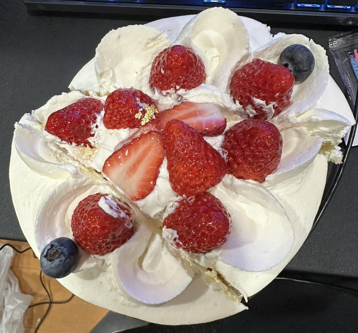 誕生日ケーキ三等分