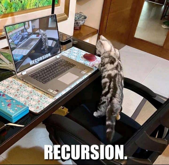 Abagalive's tweet image. JavaScript Recursion explained in one picture 😂.

#javascriptmeme #javascript #meme #programming #хтивийпонеділок #여자아이들 #rtlnfl