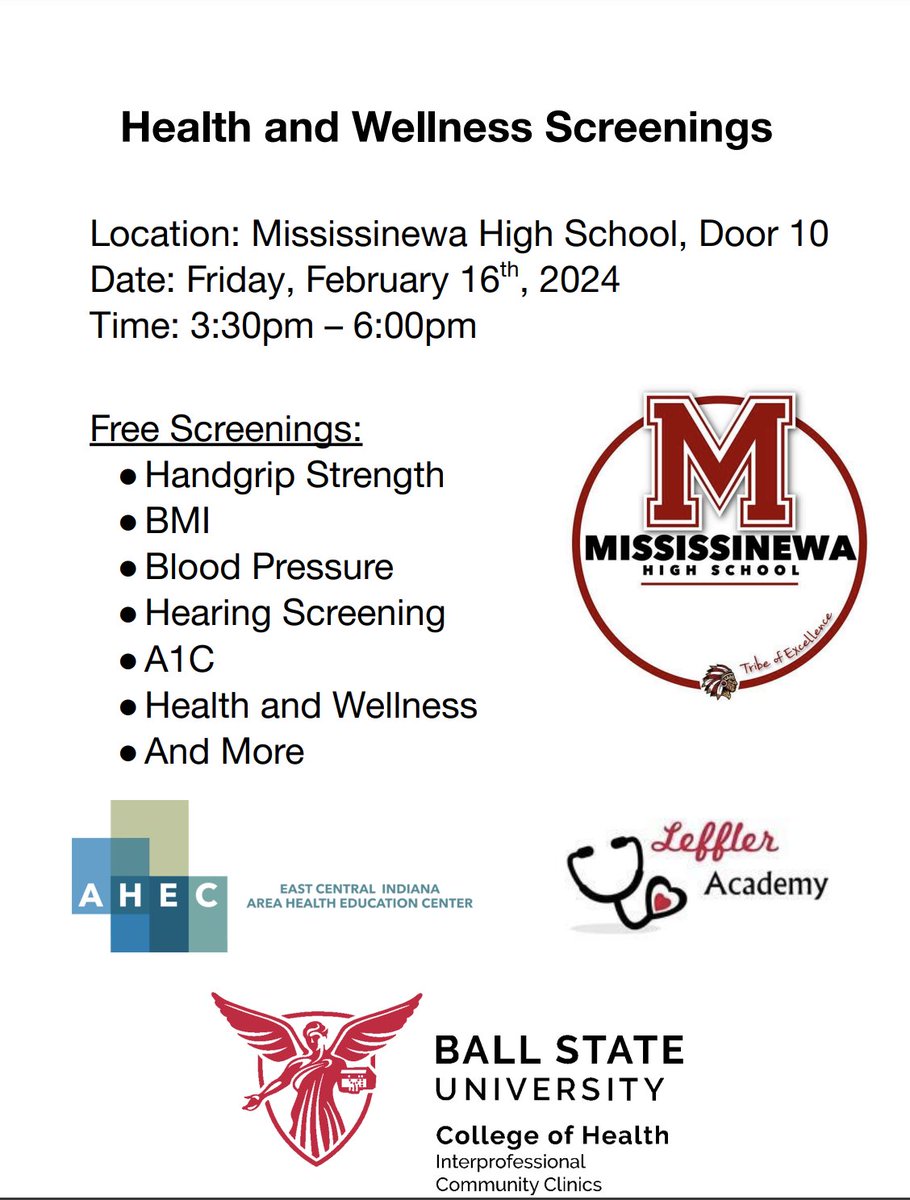 Check out this wonderful opportunity for Health and Wealth Screenings!