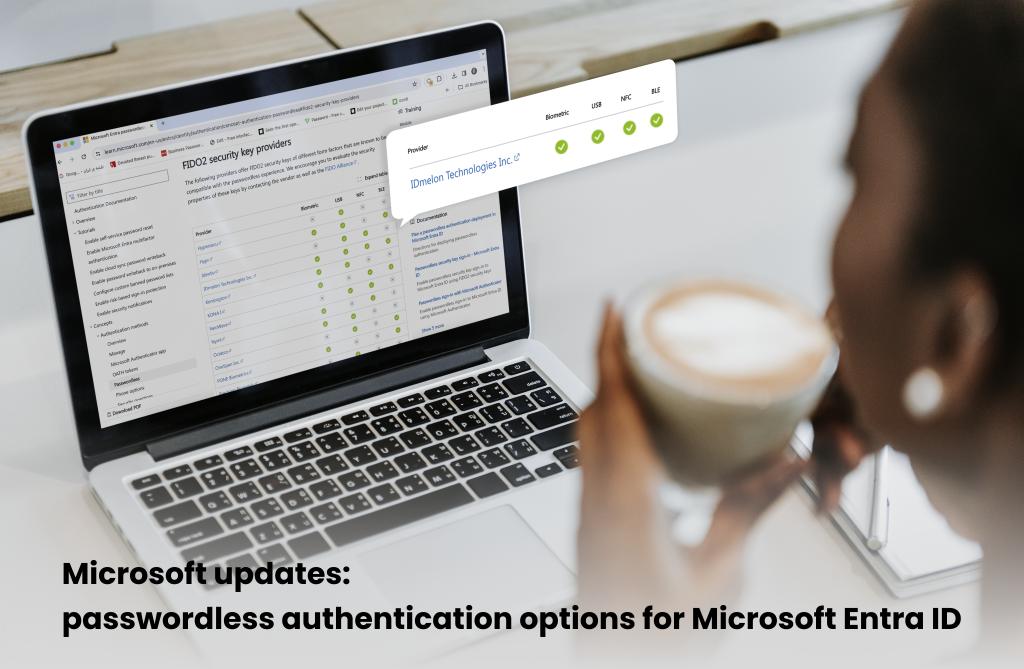 IDmelonTech's tweet photo. Microsoft has just released a yearly update on passwordless authentication options for Microsoft Entra ID, and we are happy to share IDmelon is once again on the shortlist for FIDO2 security keys compatible with the passwordless experience. Read more 👉 https://t.co/TrEYoxbY1x https://t.co/7UrPheJOYf
