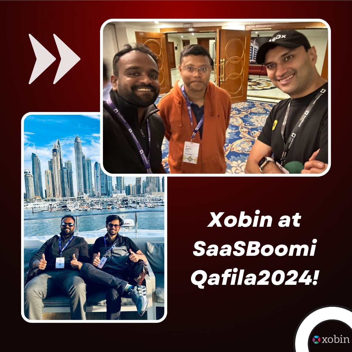 Xobin is thrilled to be a part of @saasboomi Qafila 2024 in Dubai! Our dynamic founders are having a blast connecting with visionary leaders in the HR and EdTech domains. 🚀 It's all about forging new partnerships, sharing insights, and propelling innovation forward!

 #HRLeaders