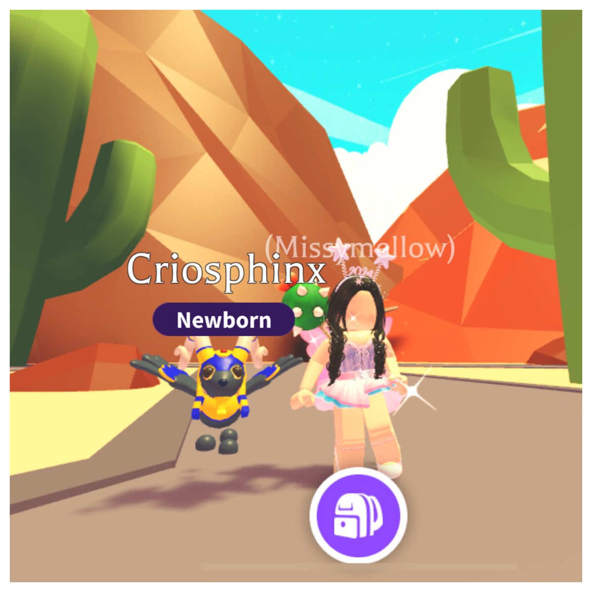 💙adoptme giveaway 💙 Tysm for 500+ follows 💜 Giving away Criosphinx 💙+ 5 desert eggs 🌵to 1x winner To enter: 💙 like & share 💙 follow me 💙 I want to know ur favorite desert egg pet!! Ends Friday 💜