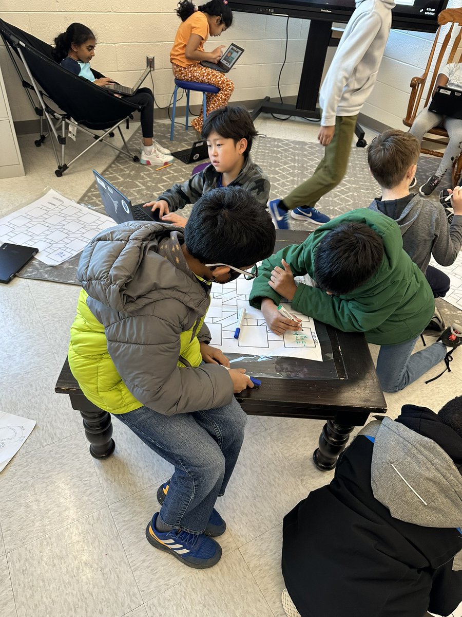 Challenging ourselves (and having fun!) in different ways through math playlist time! These students are choosing to create Root math mazes and games to show their learning. #TeamThompson <a href="/E_ThompsonES/">Elaine Thompson Elementary</a> <a href="/Julie_Kuzma/">Julie Kuzma</a>